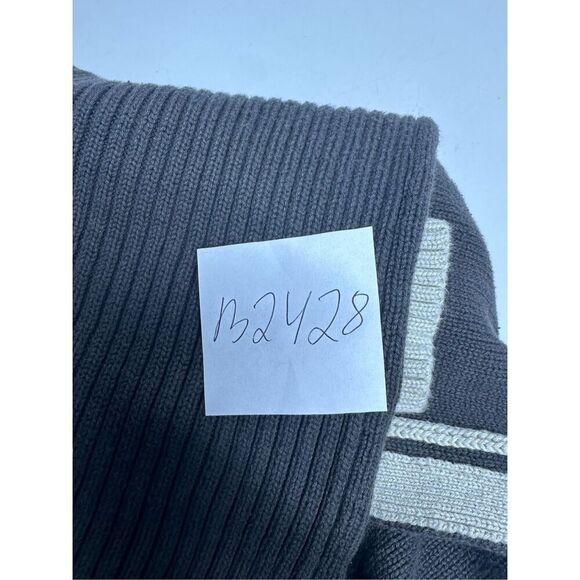American Rag Men's Knit Sweater Gray Cotton 1/3 Zip Turtleneck White Trim Size S - Picture 10 of 10